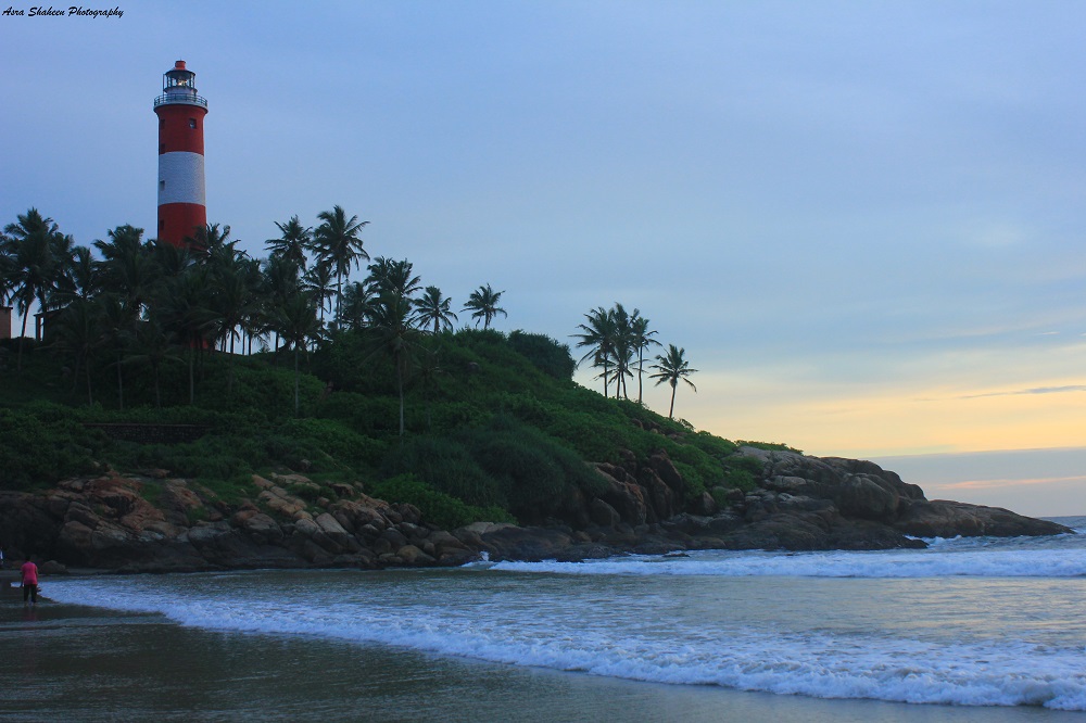 beach and lighthouse. Kovalam-beach-kerala-tourism